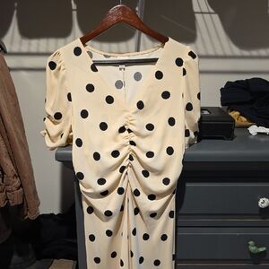A New Day Cream and Black Polka Dot Dress